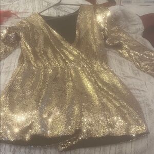 Gold Sequin Women's Top